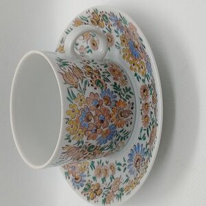 Polish hand painted folk art cup and saucer